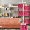 image:imageSimple Houseware 11Inch Foldable Cube Storage Bins with Handle Steel BluePink