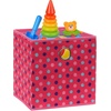image:imageSimple Houseware 11Inch Foldable Cube Storage Bins with Handle Steel BluePink