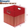 image:imageSimple Houseware 11Inch Foldable Cube Storage Bins with Handle Steel BlueRed