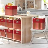 image:imageSimple Houseware 11Inch Foldable Cube Storage Bins with Handle Steel BlueRed