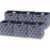 image:imageSimple Houseware 11Inch Foldable Cube Storage Bins with Handle Steel BlueSteel Blue