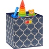 image:imageSimple Houseware 11Inch Foldable Cube Storage Bins with Handle Steel BlueSteel Blue