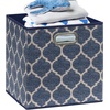 image:imageSimple Houseware 11Inch Foldable Cube Storage Bins with Handle Steel BlueSteel Blue
