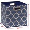 image:imageSimple Houseware 11Inch Foldable Cube Storage Bins with Handle Steel BlueSteel Blue