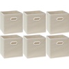image:imageSimple Houseware 11Inch Foldable Cube Storage Bins with Handles GrayBeige