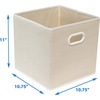 image:imageSimple Houseware 11Inch Foldable Cube Storage Bins with Handles GrayBeige