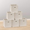 image:imageSimple Houseware 11Inch Foldable Cube Storage Bins with Handles GrayBeige