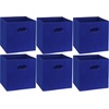 image:imageSimple Houseware 11Inch Foldable Cube Storage Bins with Handles GrayDark Blue