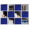 image:imageSimple Houseware 11Inch Foldable Cube Storage Bins with Handles GrayDark Blue
