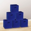 image:imageSimple Houseware 11Inch Foldable Cube Storage Bins with Handles GrayDark Blue
