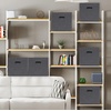 image:imageSimple Houseware 11Inch Foldable Cube Storage Bins with Handles GrayDark Grey