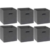 image:imageSimple Houseware 11Inch Foldable Cube Storage Bins with Handles GrayDark Grey