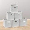 image:imageSimple Houseware 11Inch Foldable Cube Storage Bins with Handles GrayGrey