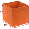 image:imageSimple Houseware 11Inch Foldable Cube Storage Bins with Handles GrayOrange