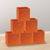 image:imageSimple Houseware 11Inch Foldable Cube Storage Bins with Handles GrayOrange