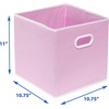 image:imageSimple Houseware 11Inch Foldable Cube Storage Bins with Handles GrayPink