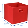 image:imageSimple Houseware 11Inch Foldable Cube Storage Bins with Handles GrayRed