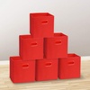 image:imageSimple Houseware 11Inch Foldable Cube Storage Bins with Handles GrayRed