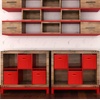 image:imageSimple Houseware 11Inch Foldable Cube Storage Bins with Handles GrayRed