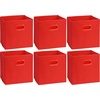 image:imageSimple Houseware 11Inch Foldable Cube Storage Bins with Handles GrayRed