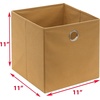 image:imageSimple Houseware 11Inch Foldable Cube Storage Bins with Handles GrayTan