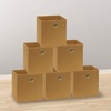 image:imageSimple Houseware 11Inch Foldable Cube Storage Bins with Handles GrayTan