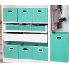 image:imageSimple Houseware 11Inch Foldable Cube Storage Bins with Handles GrayTurquoise