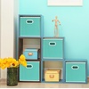 image:imageSimple Houseware 11Inch Foldable Cube Storage Bins with Handles GrayTurquoise