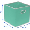 image:imageSimple Houseware 11Inch Foldable Cube Storage Bins with Handles GrayTurquoise
