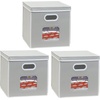 image:imageSimple Houseware 12 Fabric Storage Bin with Clear Window amp Lid 3PackGray