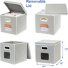 image:imageSimple Houseware 12 Fabric Storage Bin with Clear Window amp Lid 3PackGray