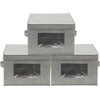 image:imageSimple Houseware 12 Fabric Storage Bin with Clear Window amp Lid 3PackGrey