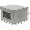 image:imageSimple Houseware 12 Fabric Storage Bin with Clear Window amp Lid 3PackGrey