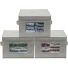 image:imageSimple Houseware 12 Fabric Storage Bin with Clear Window amp Lid 3PackGrey