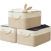 image:imageSimple Houseware 13 x 13 Large Fabric Storage Cubes 3 Pack BlueBeige