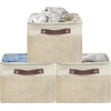 image:imageSimple Houseware 13 x 13 Large Fabric Storage Cubes 3 Pack BlueBeige