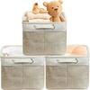 image:imageSimple Houseware 13 x 13 Large Fabric Storage Cubes 3 Pack BlueBeige