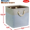 image:imageSimple Houseware 13 x 13 Large Fabric Storage Cubes 3 Pack BlueBlue