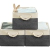 image:imageSimple Houseware 13 x 13 Large Fabric Storage Cubes 3 Pack BlueDark Gray