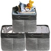 image:imageSimple Houseware 13 x 13 Large Fabric Storage Cubes 3 Pack BlueDark Gray