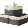 image:imageSimple Houseware 13 x 13 Large Fabric Storage Cubes 3 Pack BlueDark Gray