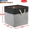 image:imageSimple Houseware 13 x 13 Large Fabric Storage Cubes 3 Pack BlueDark Gray