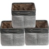 image:imageSimple Houseware 13 x 13 Large Fabric Storage Cubes 3 Pack BlueDark Gray