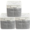 image:imageSimple Houseware 13 x 13 Large Fabric Storage Cubes 3 Pack BlueGrey