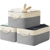 image:imageSimple Houseware 13 x 13 Large Fabric Storage Cubes 3 Pack BlueGrey
