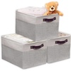 image:imageSimple Houseware 13 x 13 Large Fabric Storage Cubes 3 Pack BlueGrey