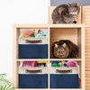 image:imageSimple Houseware 13 x 13 Large Fabric Storage Cubes 3 Pack BlueSteel Blue