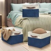 image:imageSimple Houseware 13 x 13 Large Fabric Storage Cubes 3 Pack BlueSteel Blue