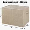 image:imageSimple Houseware 15 x 13 Foldable Fabric Storage Bin with Handles PinkBeige