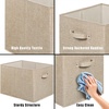 image:imageSimple Houseware 15 x 13 Foldable Fabric Storage Bin with Handles PinkBeige